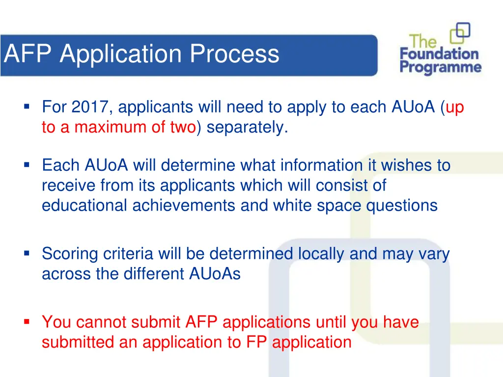 afp application process