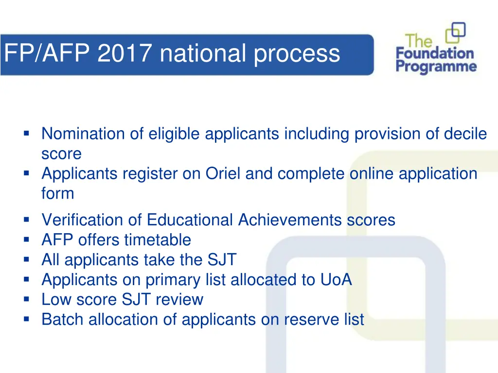 fp afp 2017 national process