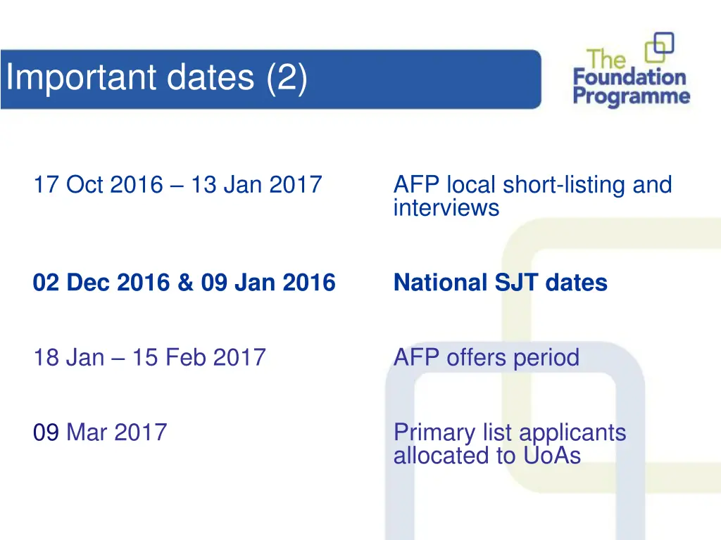 important dates 2