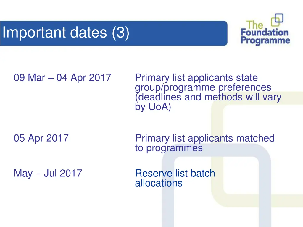 important dates 3