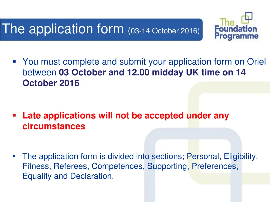 the application form 03 14 october 2016