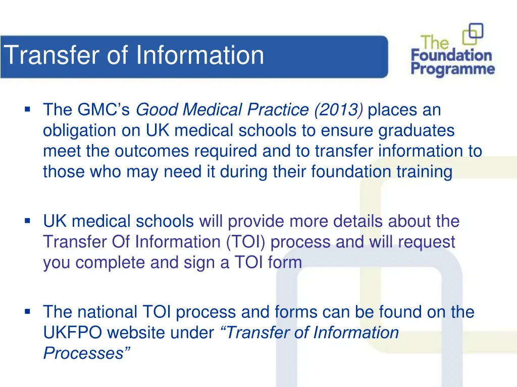 transfer of information