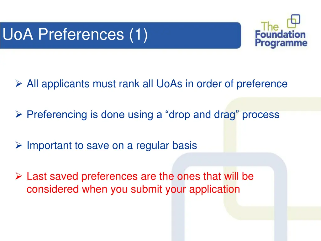 uoa preferences 1