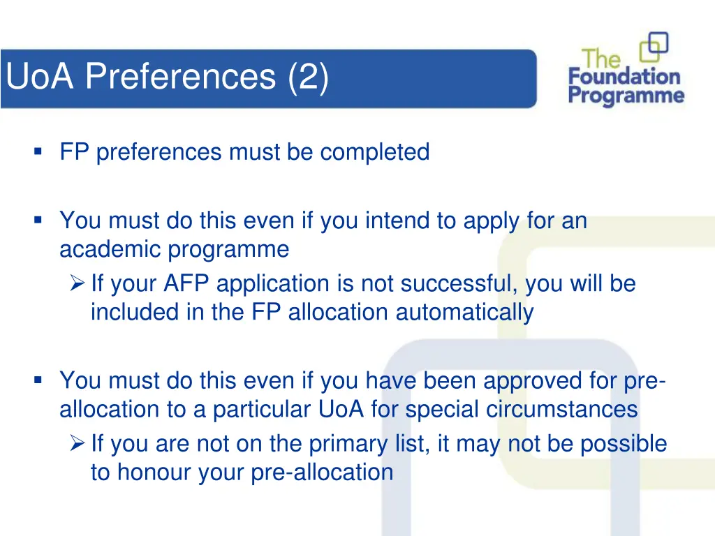 uoa preferences 2