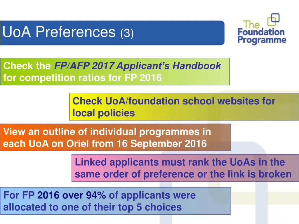 uoa preferences 3