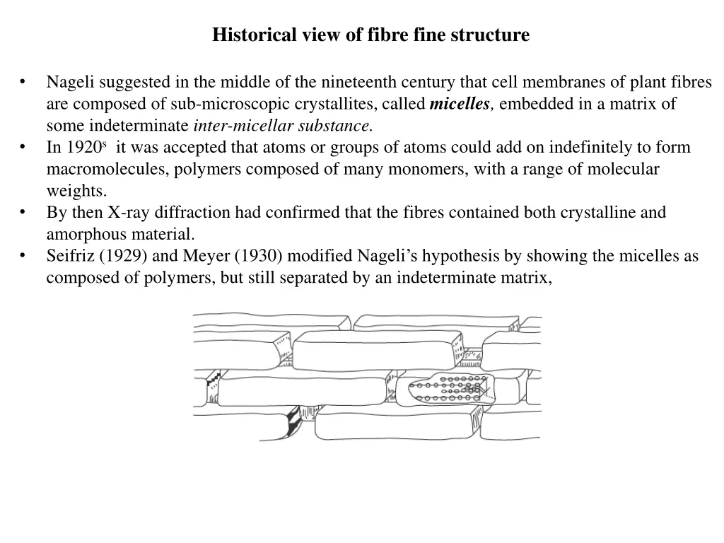 historical view of fibre fine structure