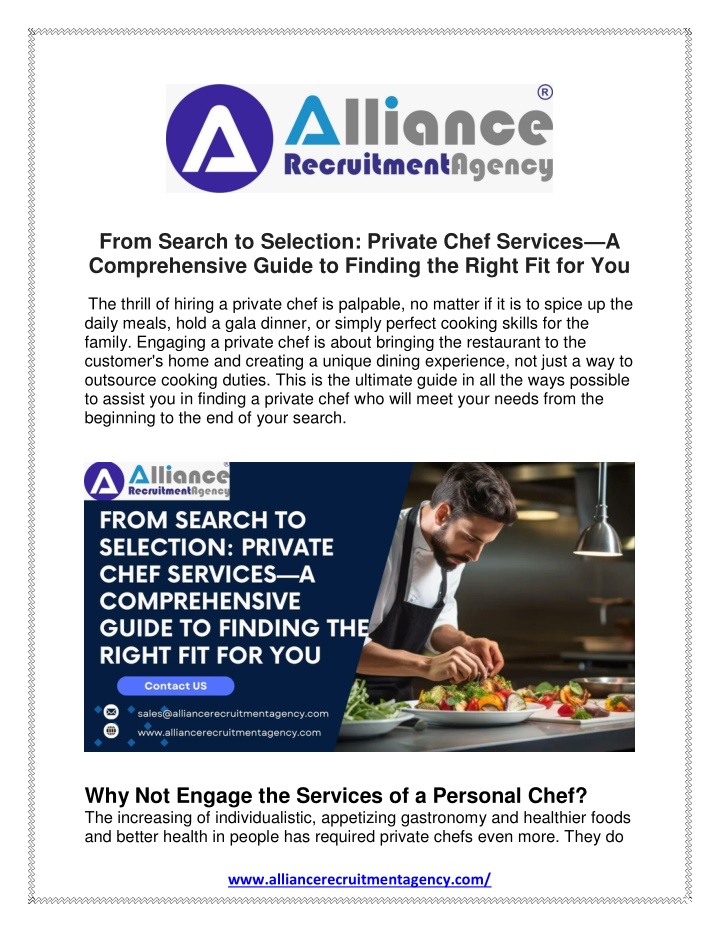 from search to selection private chef services