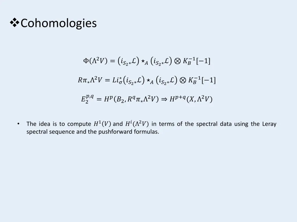 cohomologies 1