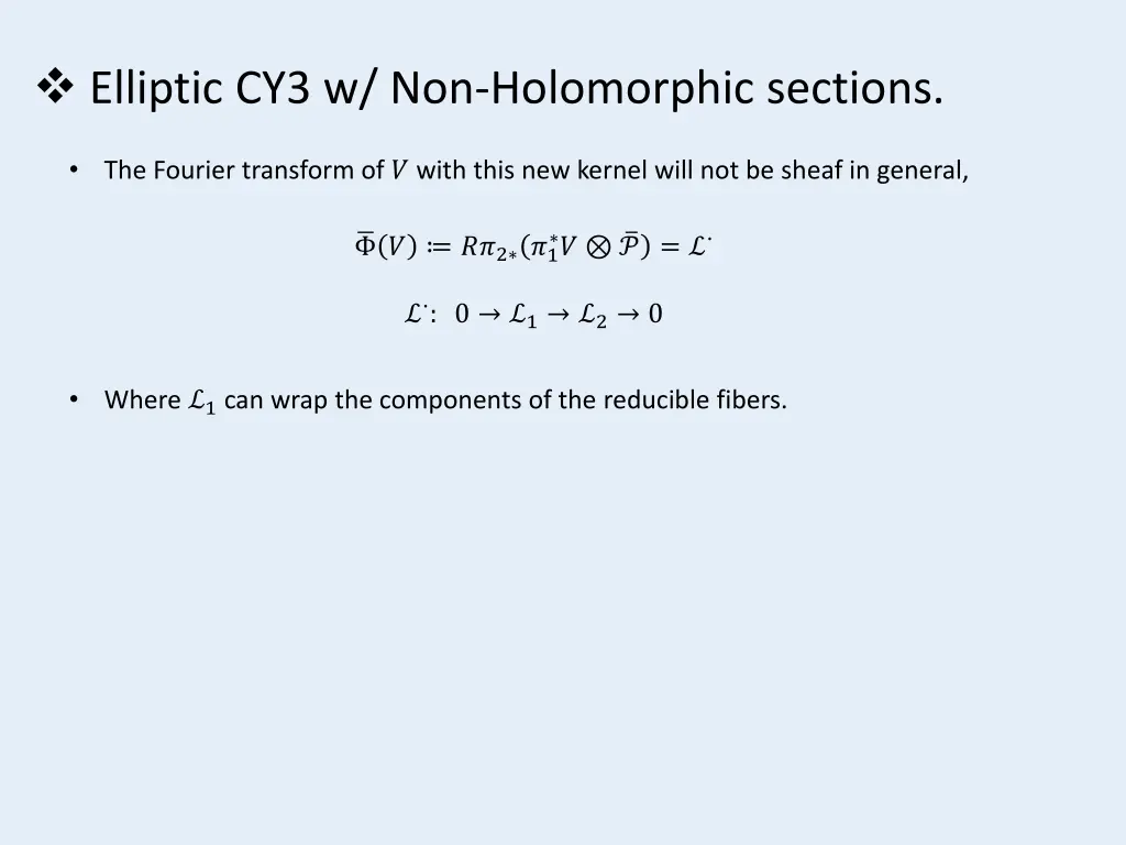 elliptic cy3 w non holomorphic sections 1