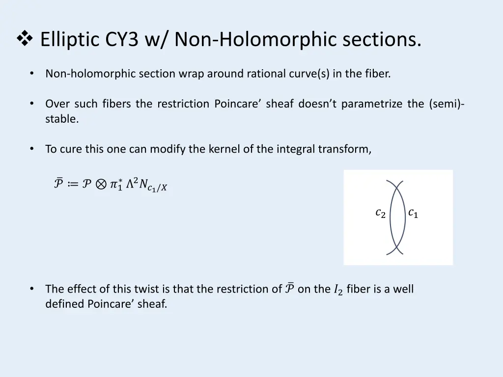 elliptic cy3 w non holomorphic sections