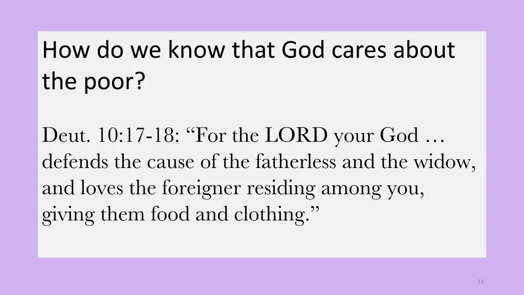 how do we know that god cares about the poor