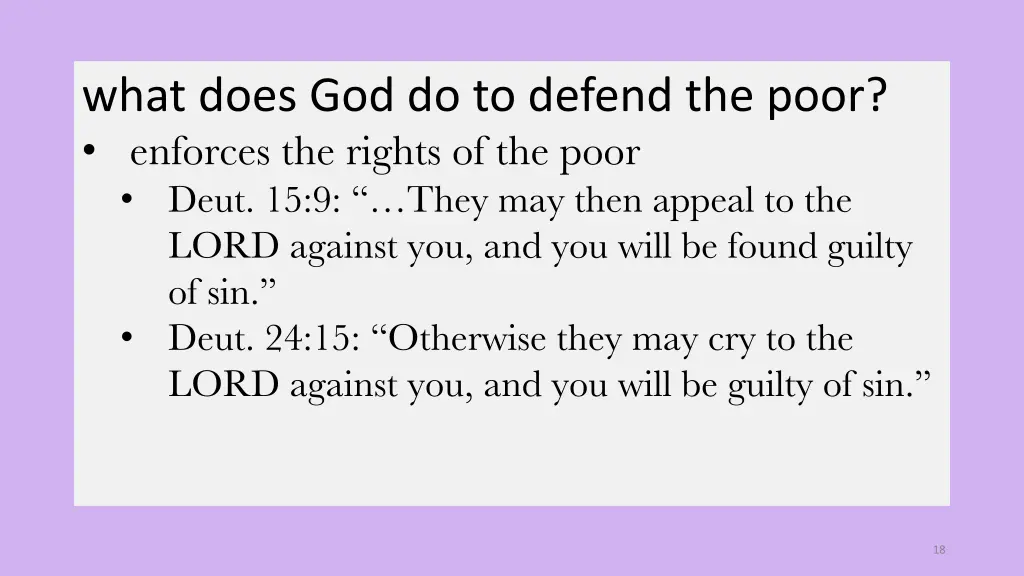 what does god do to defend the poor enforces