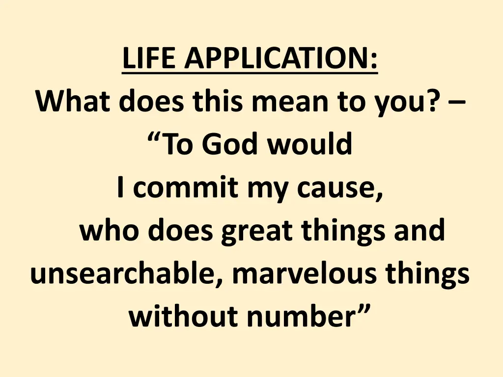 life application what does this mean