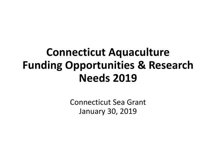 connecticut aquaculture funding opportunities