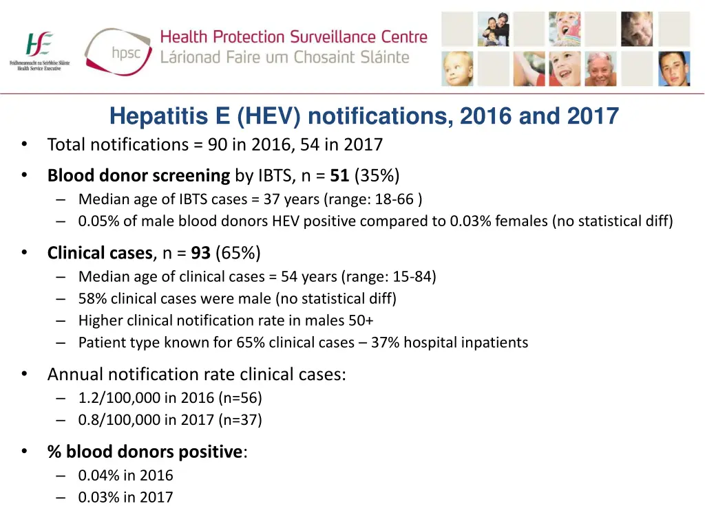 hepatitis e hev notifications 2016 and 2017 total