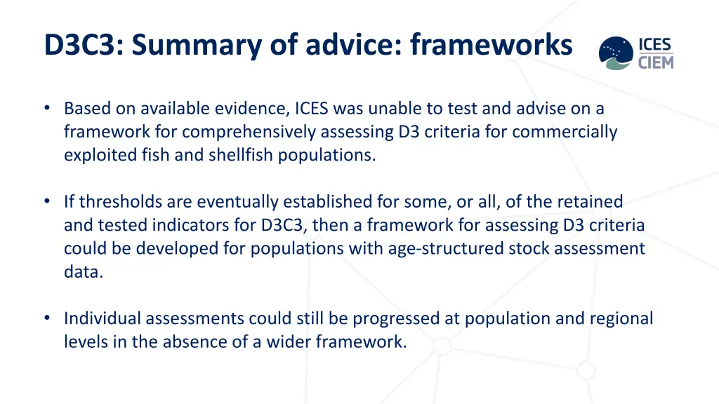 d3c3 summary of advice frameworks