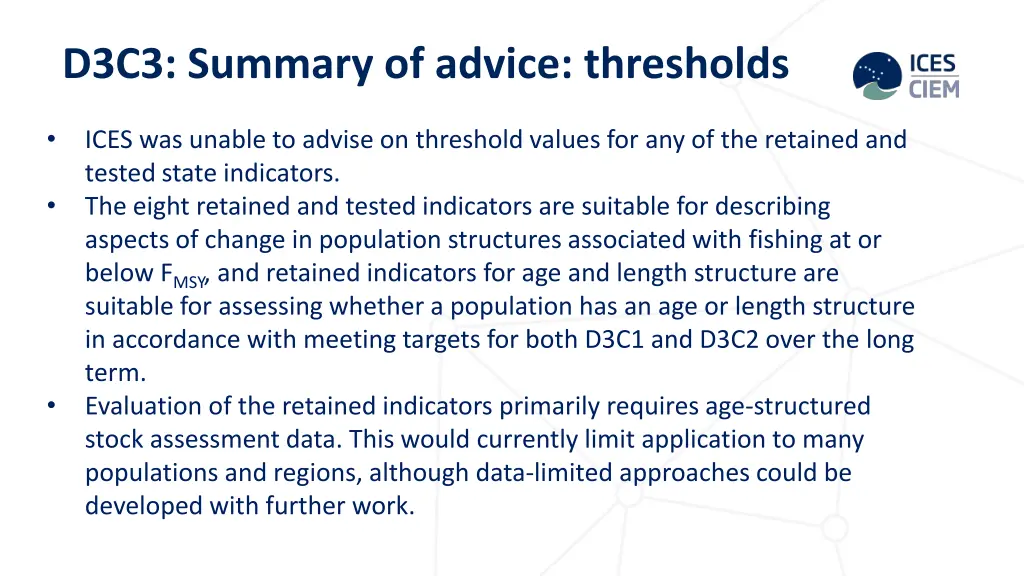 d3c3 summary of advice thresholds