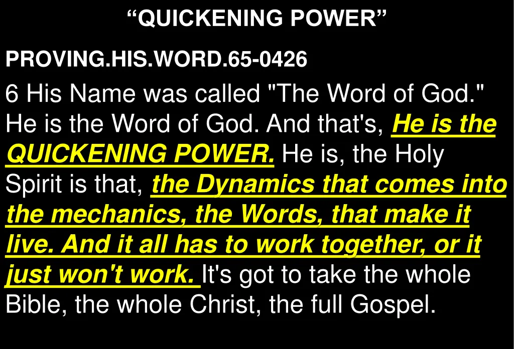 quickening power