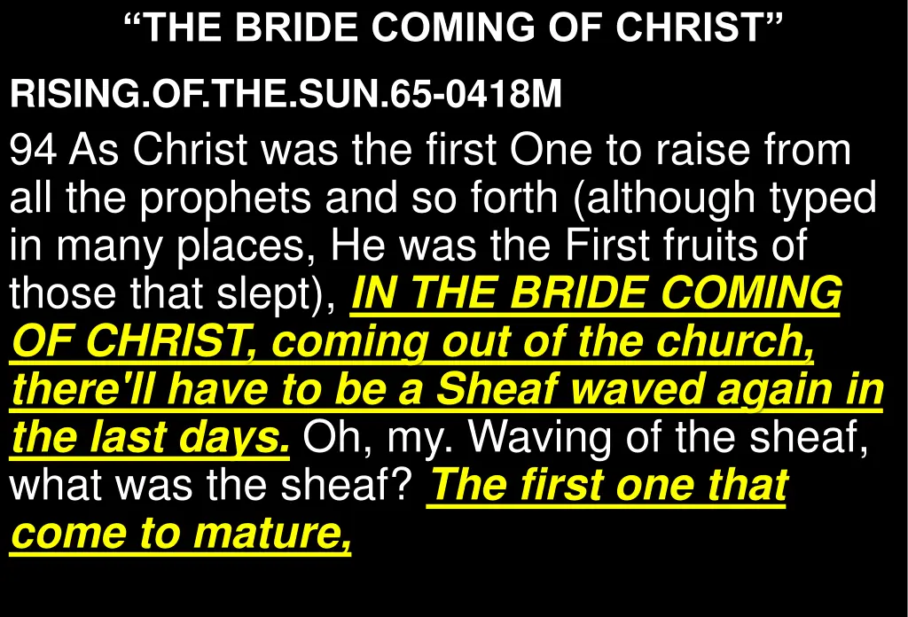 the bride coming of christ