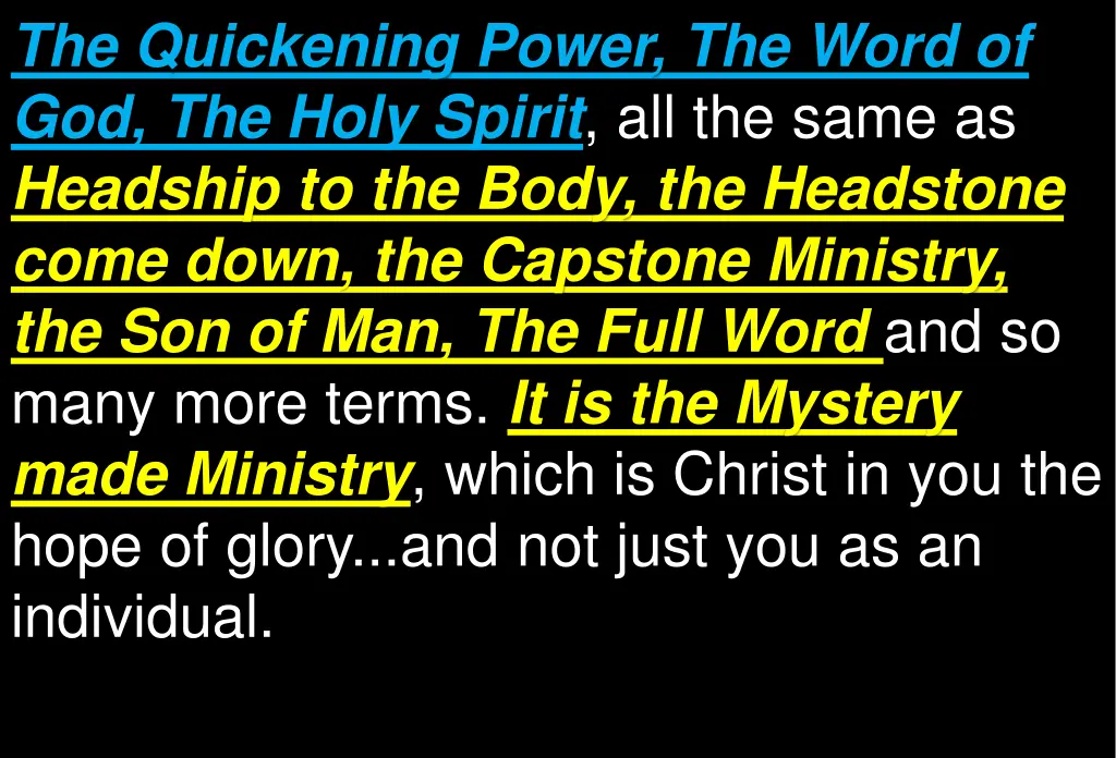 the quickening power the word of god the holy