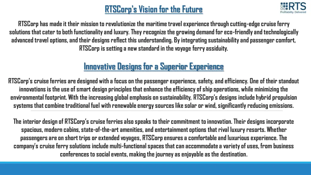 rtscorp s vision for the future