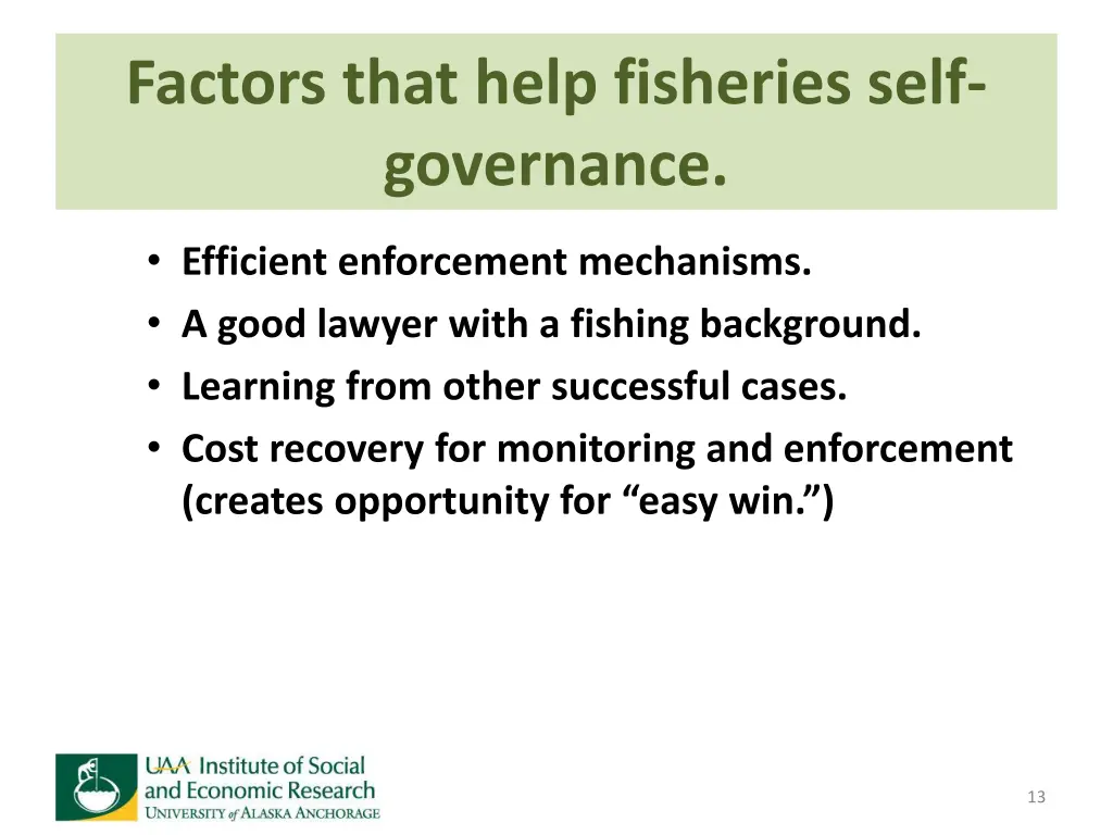 factors that help fisheries self governance 1