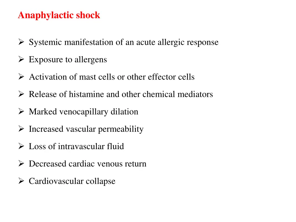 anaphylactic shock