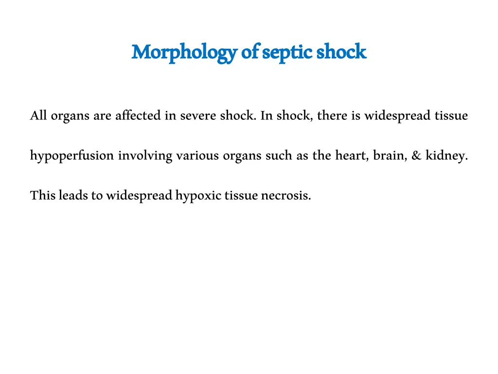 morphology of septic