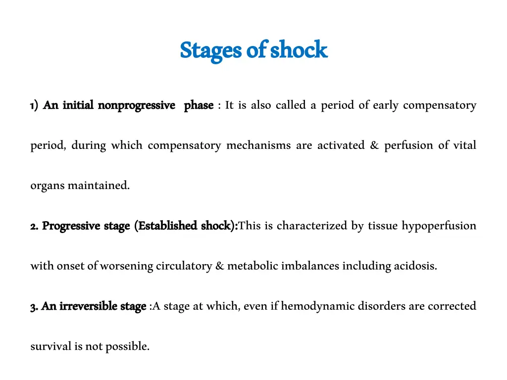 stages of shock