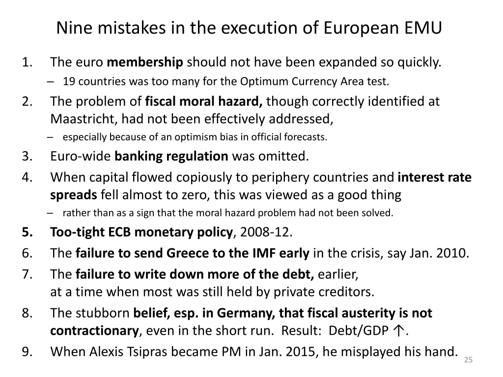 nine mistakes in the execution of european emu