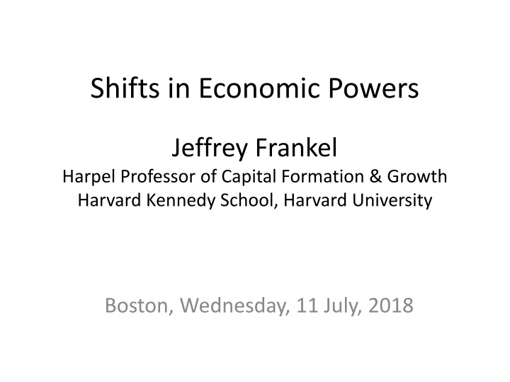 shifts in economic powers