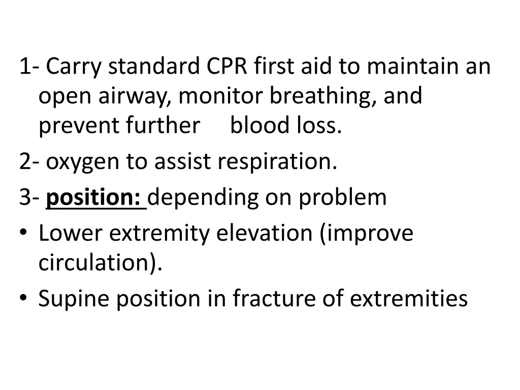 1 carry standard cpr first aid to maintain