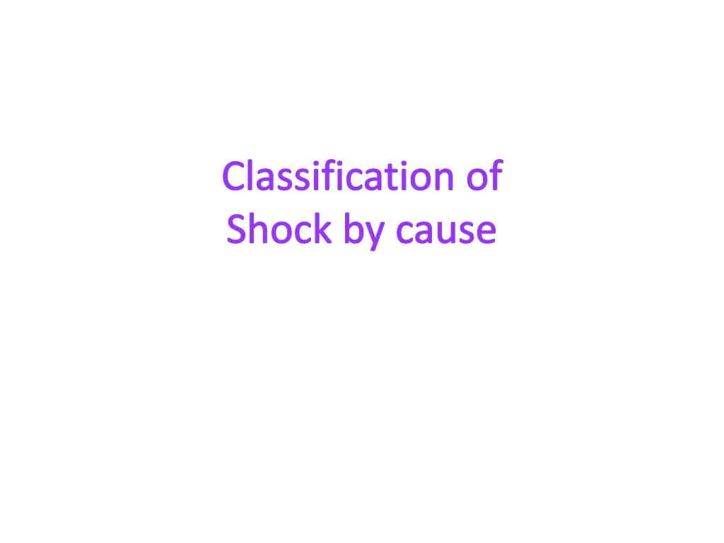 classification of shock by cause