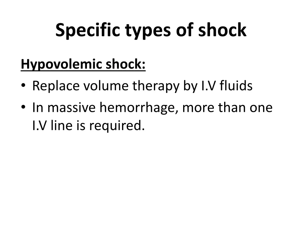 specific types of shock