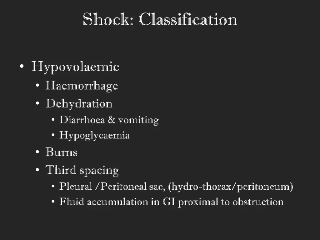 shock classification