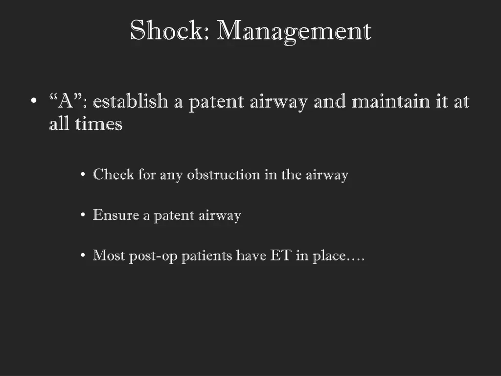 shock management 1