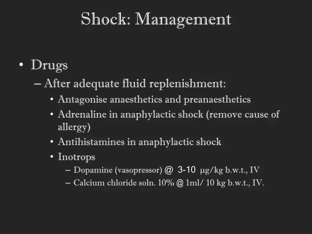 shock management 9