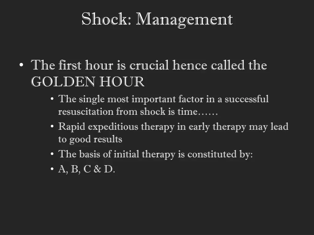 shock management