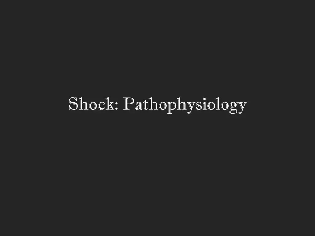 shock pathophysiology