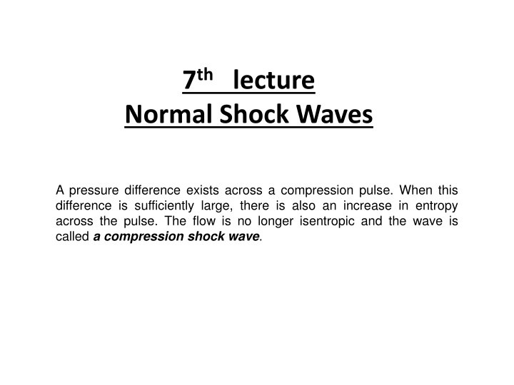 7 th lecture normal shock waves