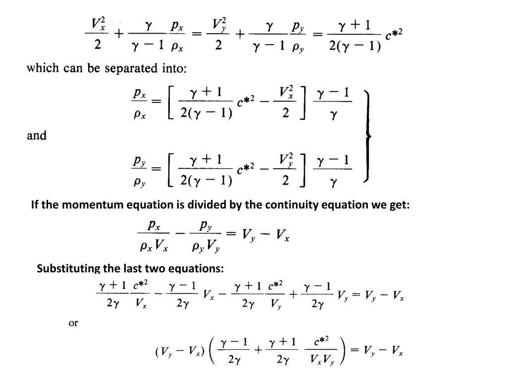 if the momentum equation is divided