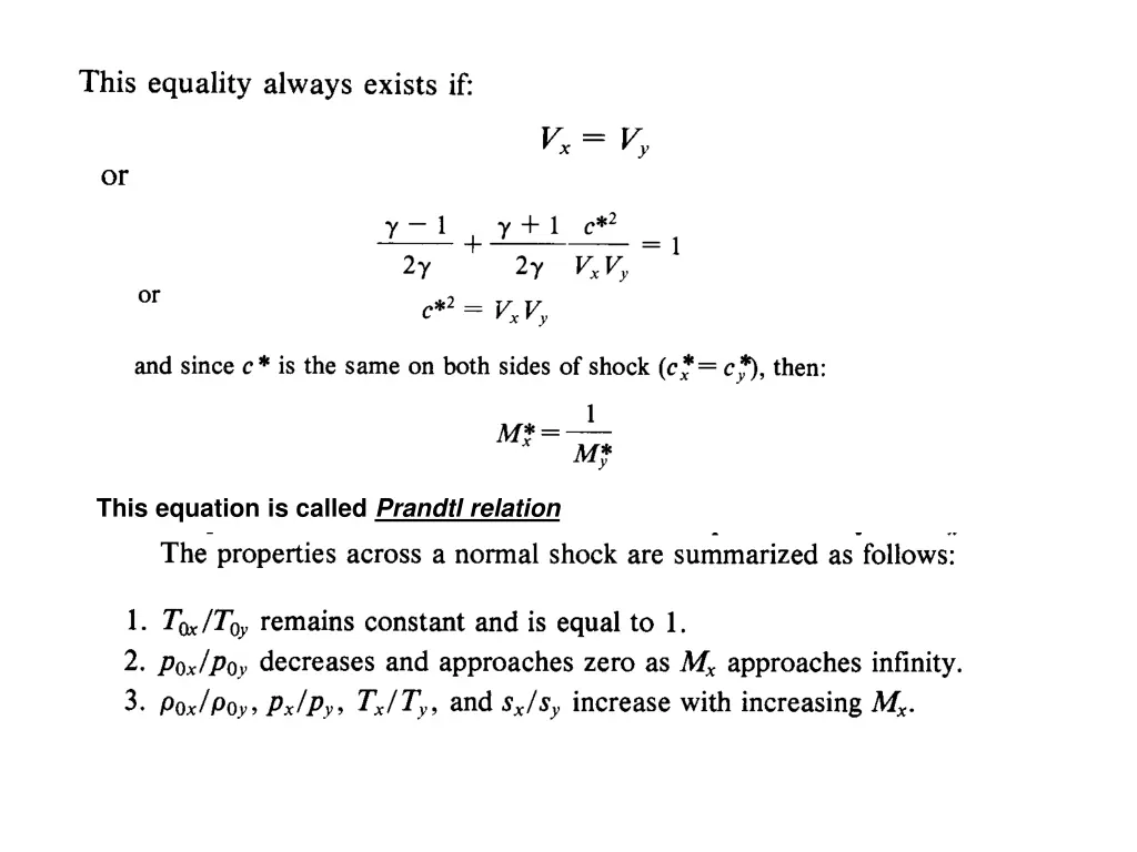 this equation is called prandtl relation