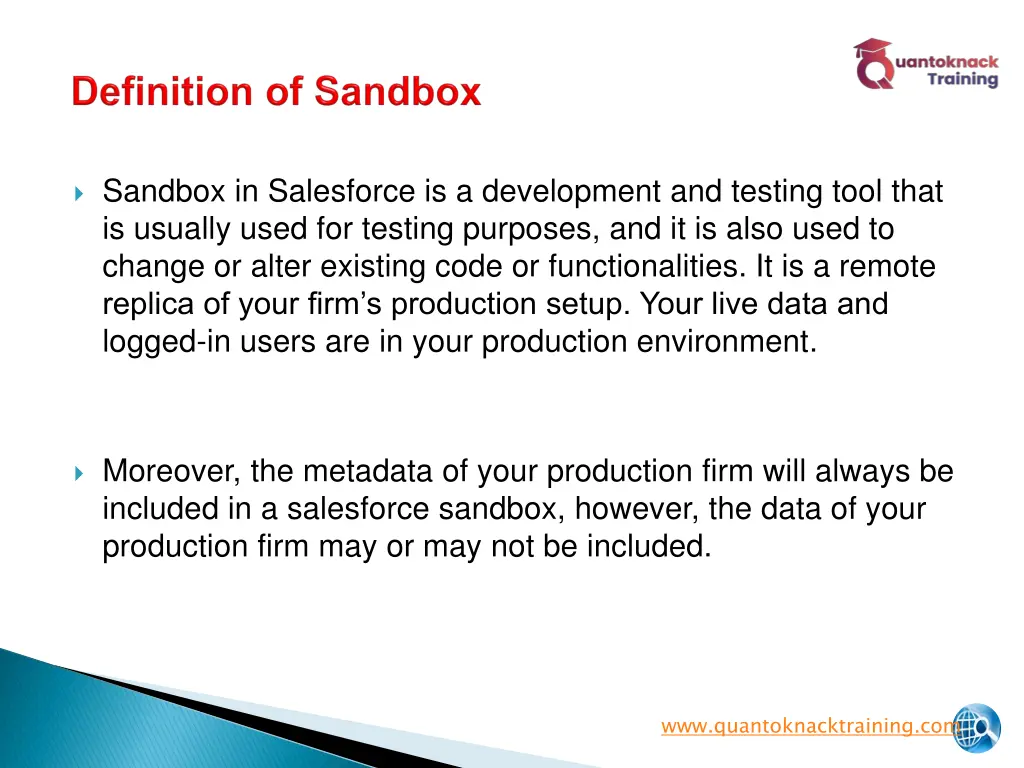 sandbox in salesforce is a development