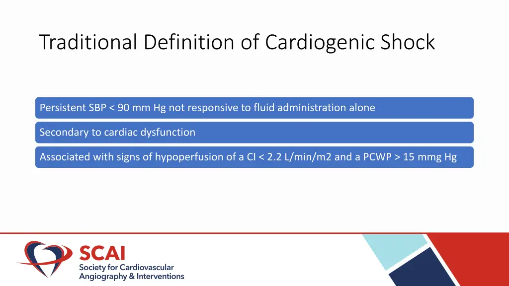 traditional definition of cardiogenic shock