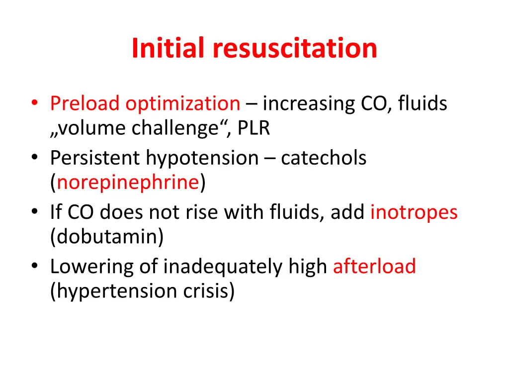 initial resuscitation