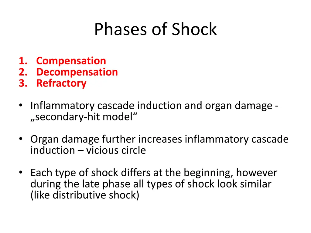 phases of shock