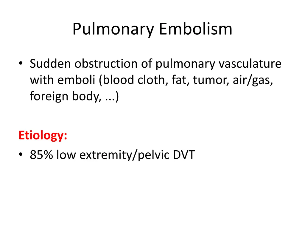 pulmonary embolism