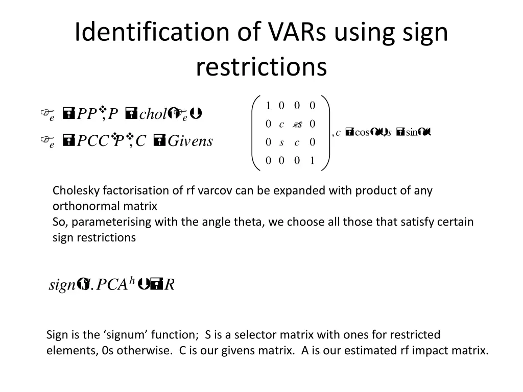 identification of vars using sign restrictions