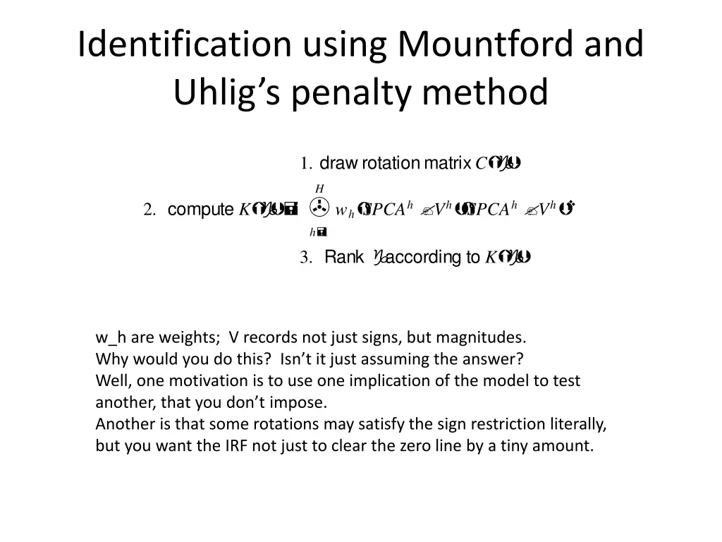 identification using mountford and uhlig