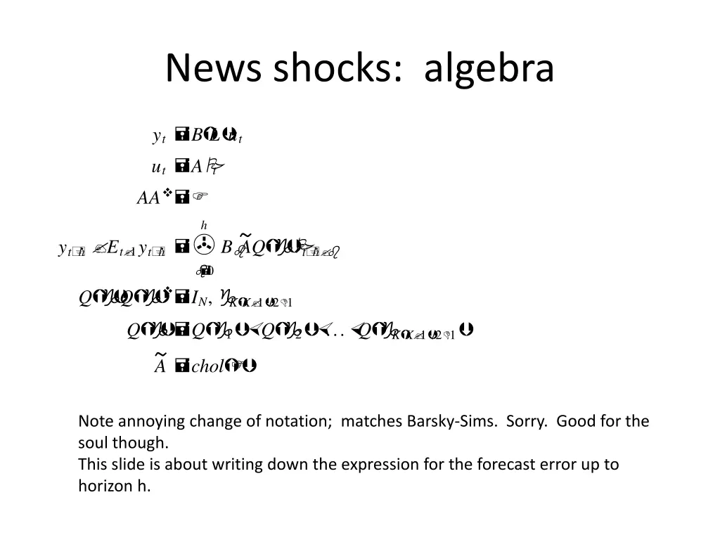 news shocks algebra